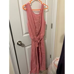 Grae Cove pink 100% linen sleeveless dress cottagecore nwt sz L